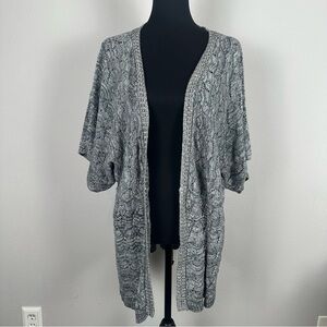 Venezia Cardigan Womens Plus Size 18/20 Grey Open Front Knit Short Sleeve